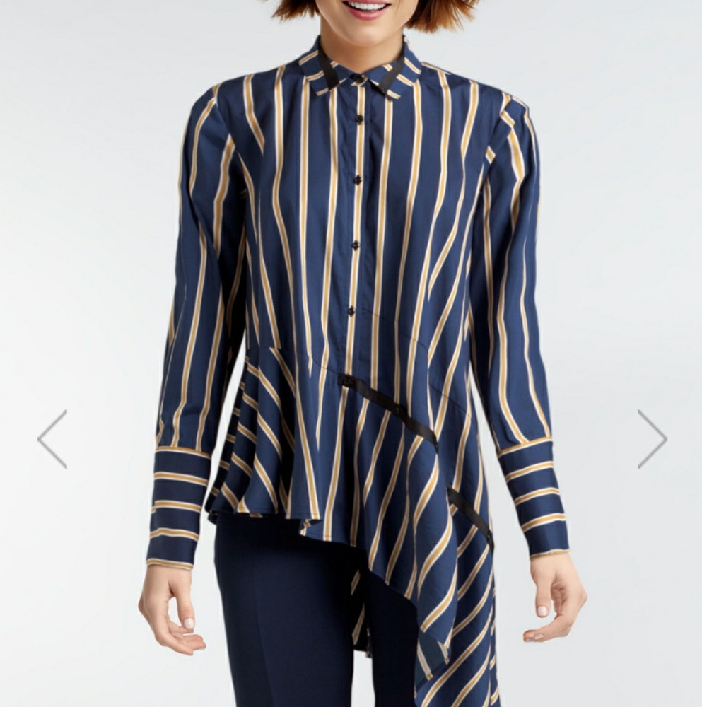 Nanette Lepore asymmetric button up blouse